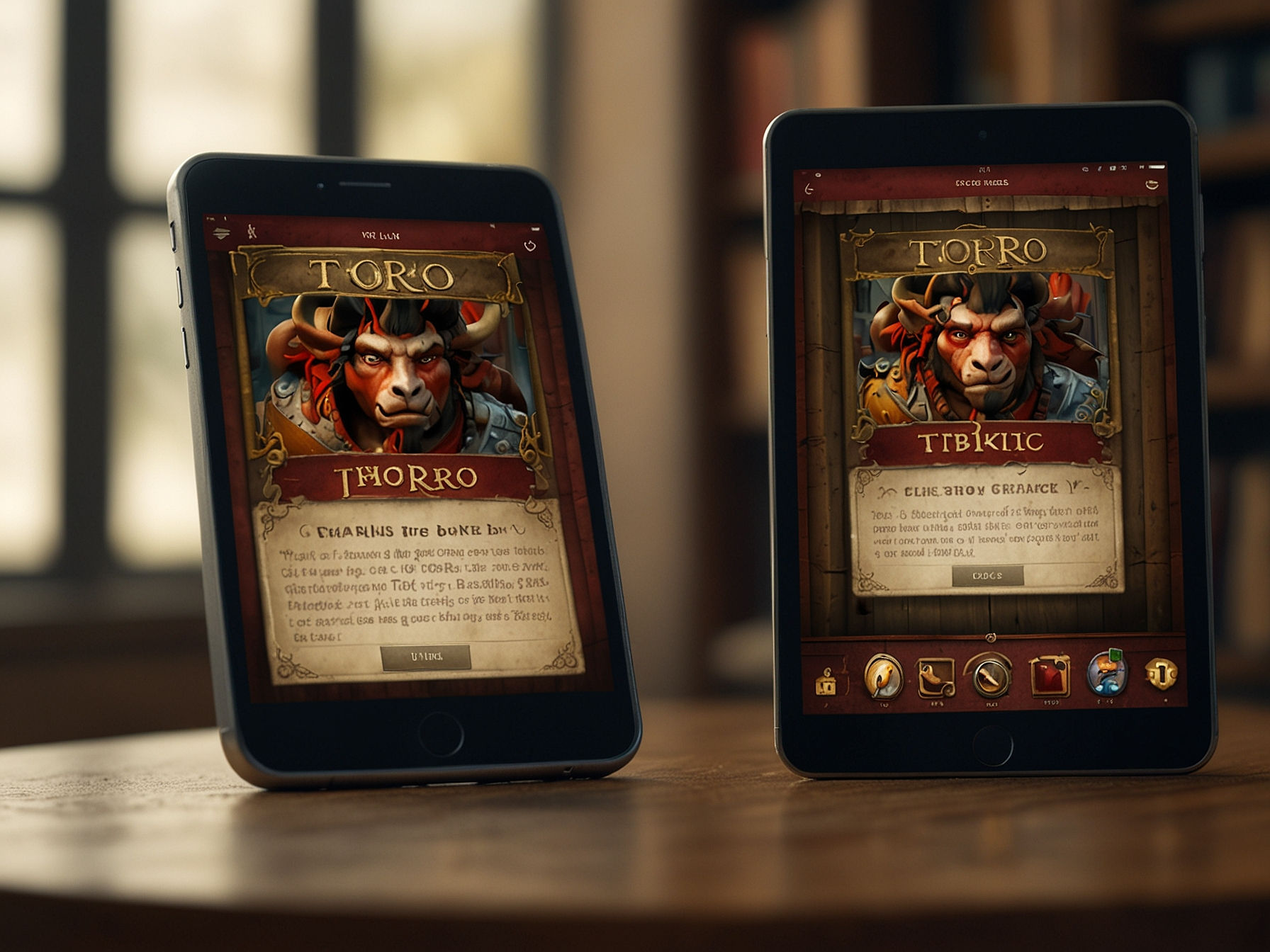Mobile App Book of Toro mit optimierter Grafik